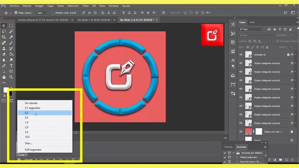 PHOTOSHOP CS6, Como hacer un archivo Gif Animado en logo 4