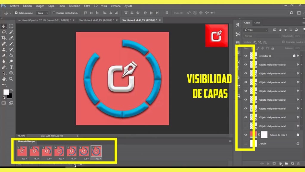 PHOTOSHOP CS6, Como hacer un archivo Gif Animado en logo 6