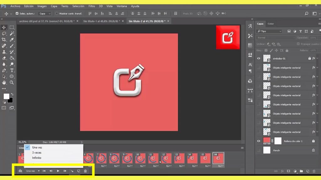 PHOTOSHOP CS6, Como hacer un archivo Gif Animado en logo 7