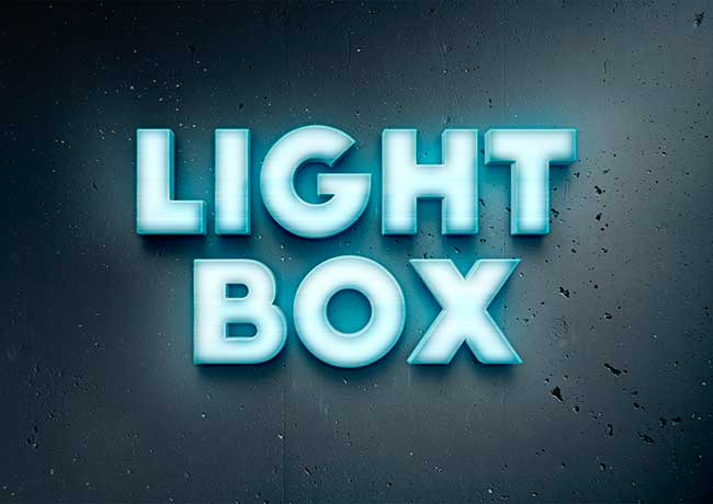 Lightbox efecto de texto 