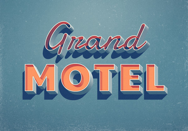 Grand Motel efecto de texto